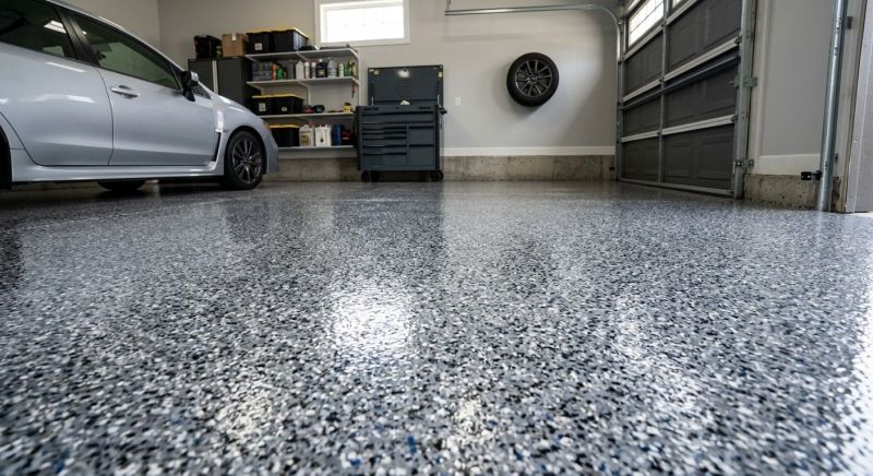 Speckled Garage Floor Painting in Loudoun County, VA